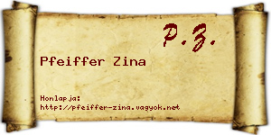 Pfeiffer Zina névjegykártya